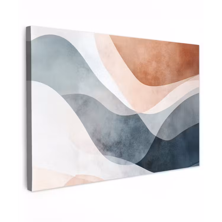 Abstract - Golven - Blauw canvas 2cm klein -z3d