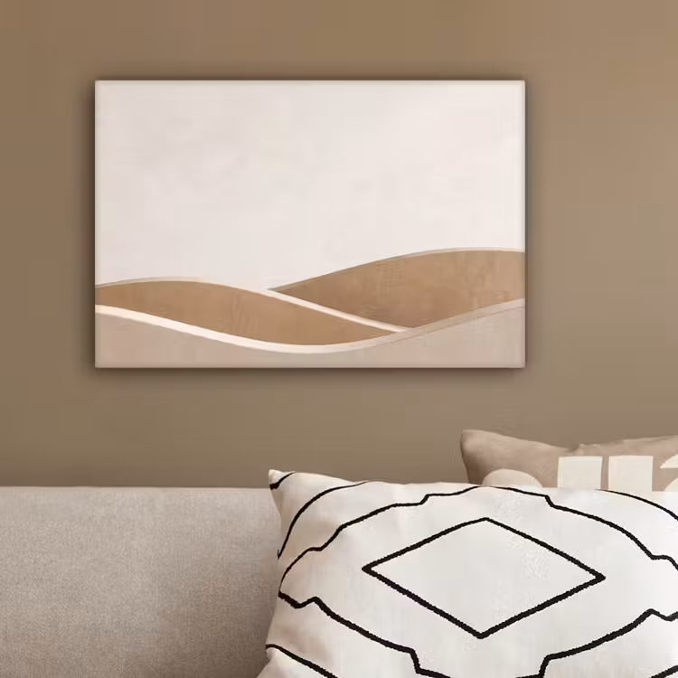 Abstract - Golven - Modern - Beige canvas 2cm klein -sfeer3