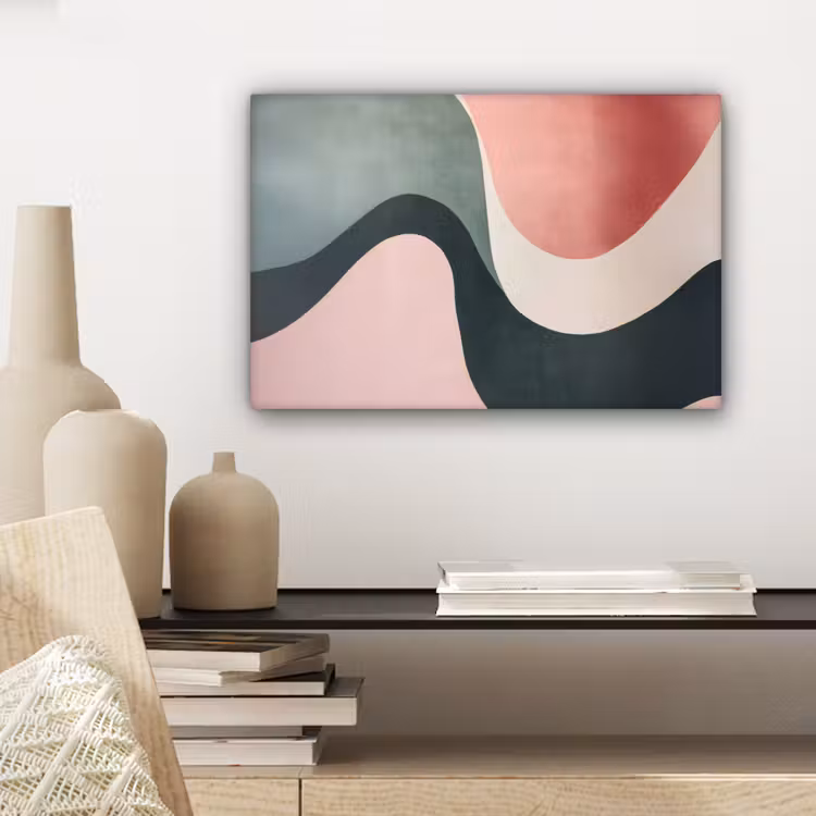 Abstract - Golven - Sierlijk - Roze canvas 2cm klein -sfeer6