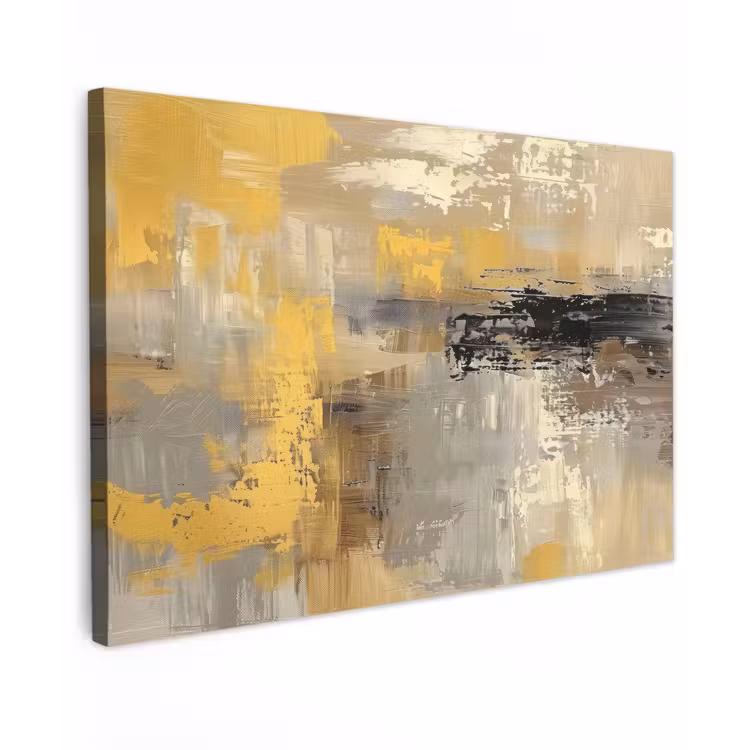 Abstract - Geel - Modern - Beige canvas 2cm klein -z3d