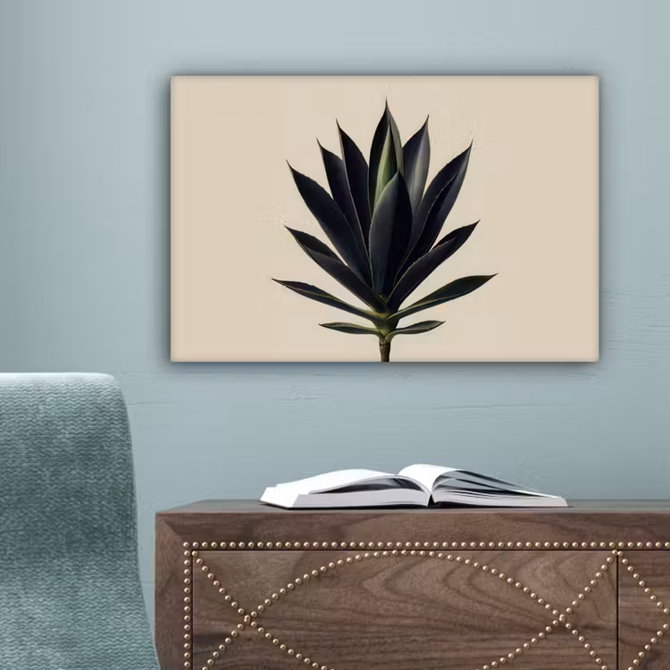 Agaveplant - Symmetrisch - Groen canvas 2cm klein -sfeer4