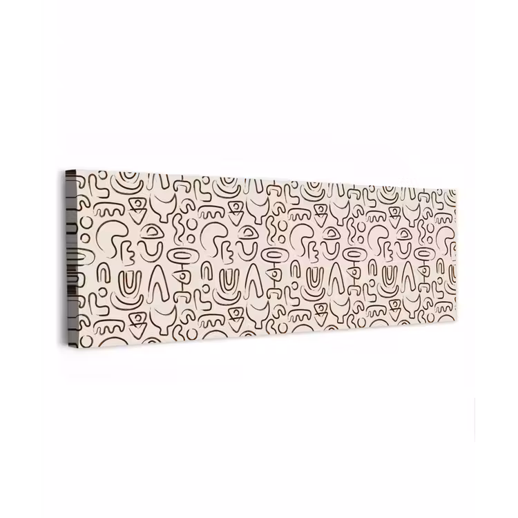 Abstract - Beige - Patroon - Donkerbruin canvas 2cm klein 828 -z3d
