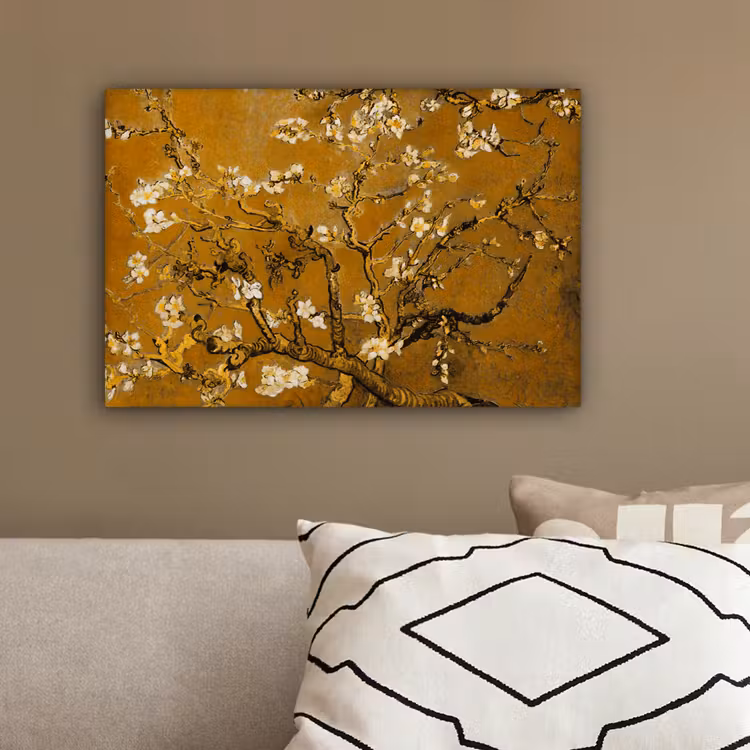 Amandelbloesem - Kunst - Van Gogh - Goud canvas 2cm klein -sfeer3