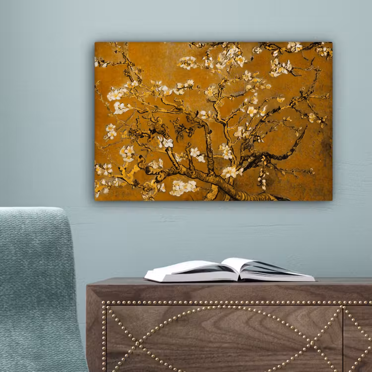 Amandelbloesem - Kunst - Van Gogh - Goud canvas 2cm klein -sfeer4