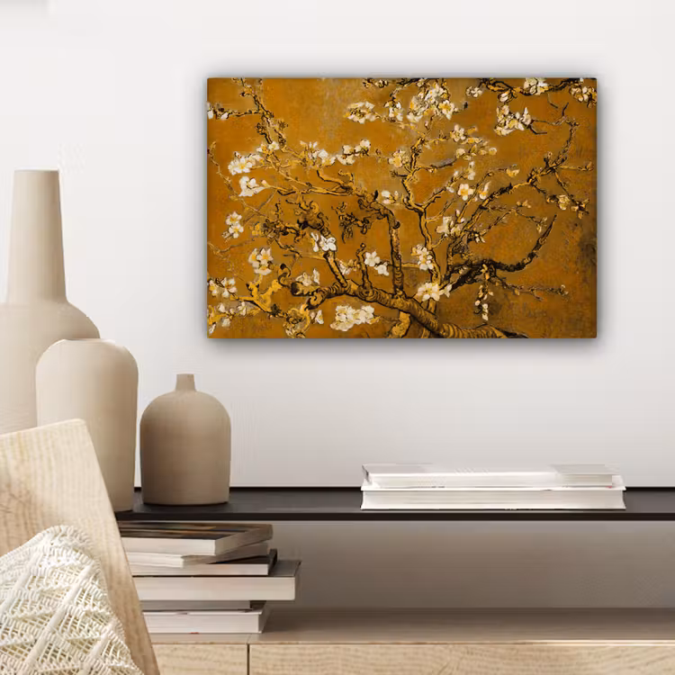 Amandelbloesem - Kunst - Van Gogh - Goud canvas 2cm klein -sfeer6