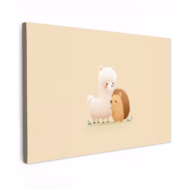 Alpaca - Egel - Bruin - Knuffelen canvas 2cm klein -z3d