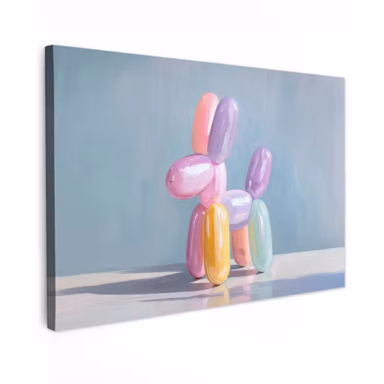 Dier - Ballon - Pasteltinten - Glanzend canvas 2cm klein -z3d