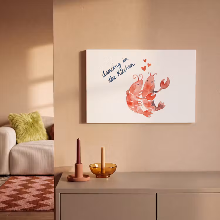 Dier - Dans - Liefde - Waterverf - Rood canvas 2cm klein -sfeer1