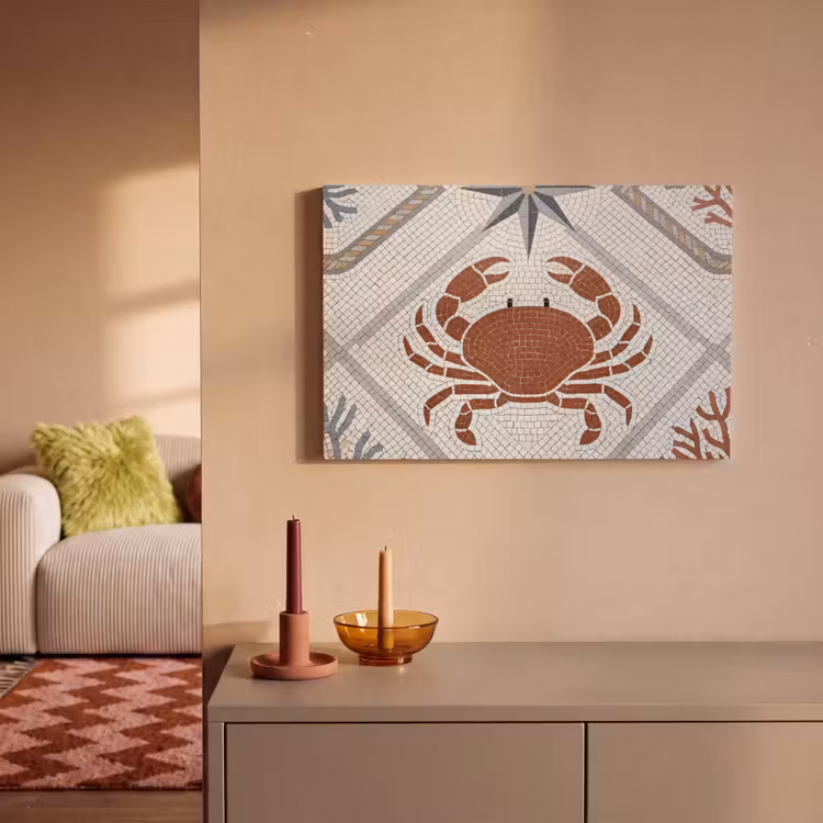 Dier - Mozaïek - Zee - Klassiek - Bruin canvas 2cm klein -sfeer1