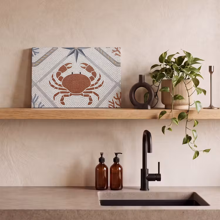 Dier - Mozaïek - Zee - Klassiek - Bruin canvas 2cm klein -sfeer3