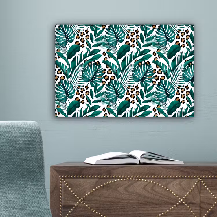 Dierenprint - Panter - Bladeren - Tropisch - Jungle canvas 2cm klein -sfeer4