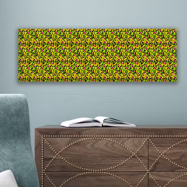 Dieren - Neon - Groen - Panterprint canvas 2cm klein 828 -sfeer4
