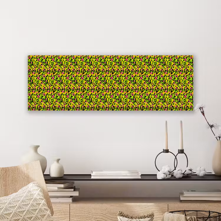 Dieren - Neon - Groen - Panterprint canvas 2cm klein 828 -sfeer6