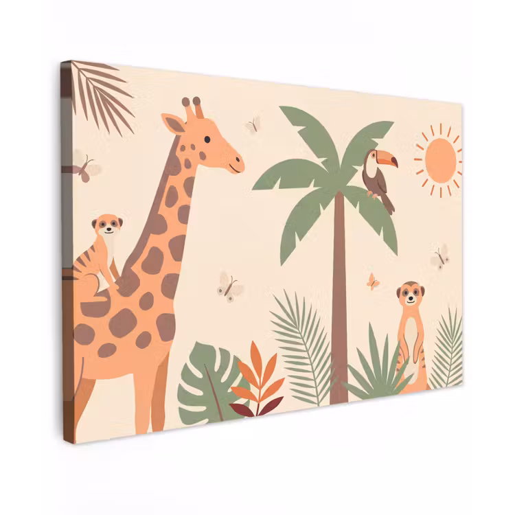 Dieren - Tropisch - Safari - Kleurrijk canvas 2cm klein -z3d