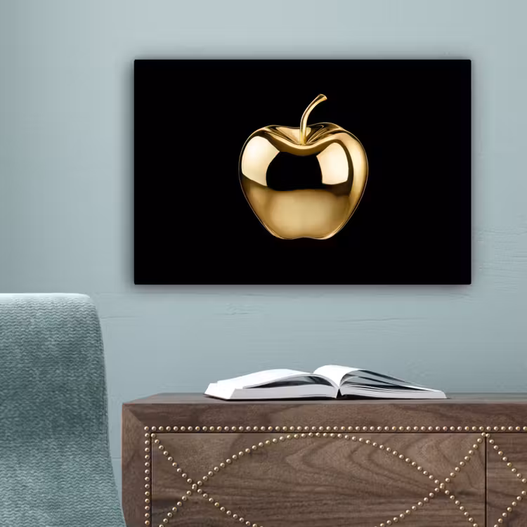 Appel - Goud - Chrome - Zwart canvas 2cm klein -sfeer4