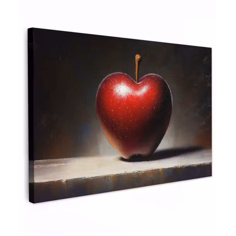 Apple - Hart - Rood canvas 2cm klein -z3d