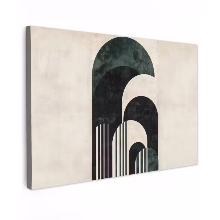Bogen - Donkergroen - Lijnen canvas 2cm klein -z3d