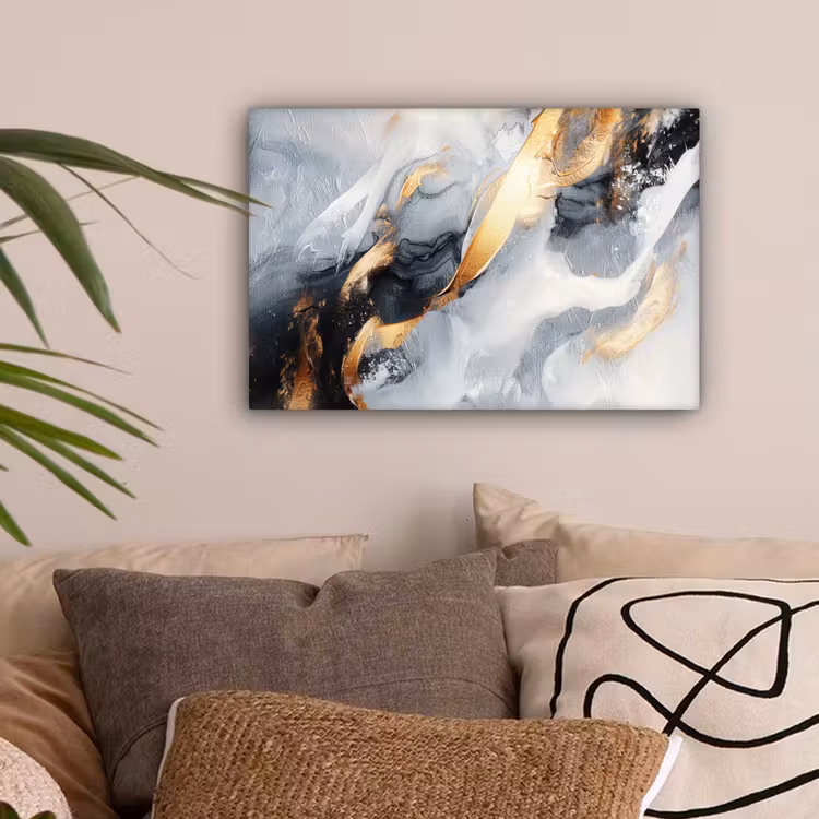 Kunst - Goud - Luxe - Abstract - Modern canvas 2cm klein -sfeer1