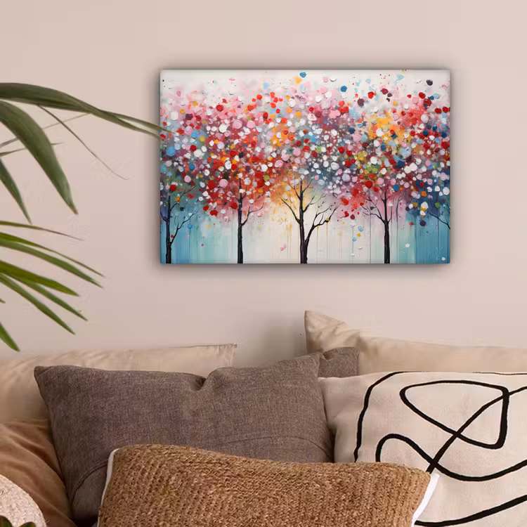 Kunst - Bomen - Natuur - Acryl canvas 2cm klein -sfeer1