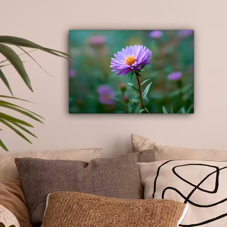 Aster - Paars - Bloem - Blaadjes canvas 2cm klein -sfeer1