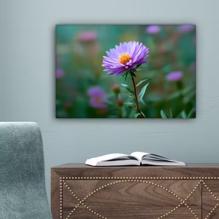 Aster - Paars - Bloem - Blaadjes canvas 2cm klein -sfeer4