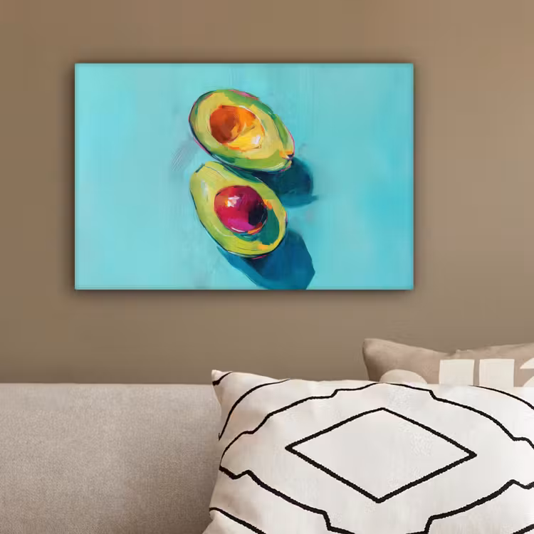 Avocado - Groen - Pit - Schaduw canvas 2cm klein -sfeer3