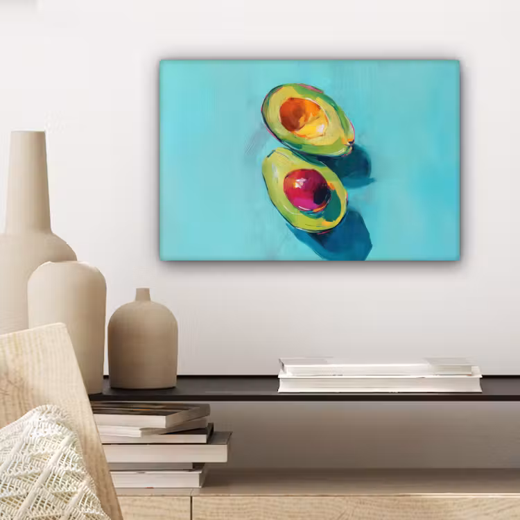 Avocado - Groen - Pit - Schaduw canvas 2cm klein -sfeer6