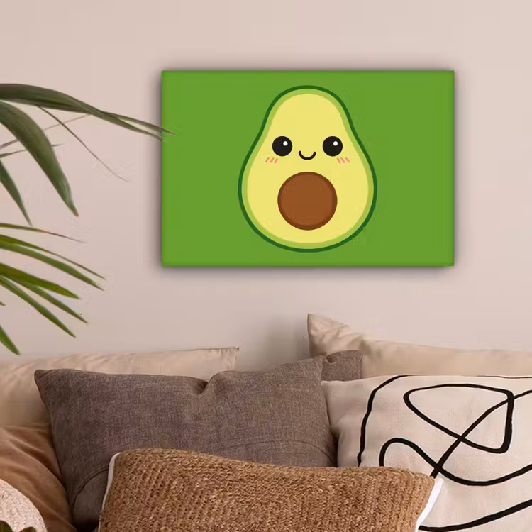 Avocado - Groen - Speels canvas 2cm klein -sfeer1