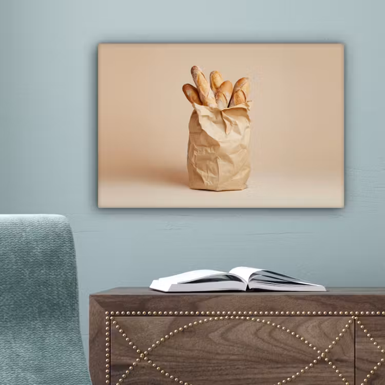 Baguette - Brood - Stokbrood - Beige canvas 2cm klein -sfeer4