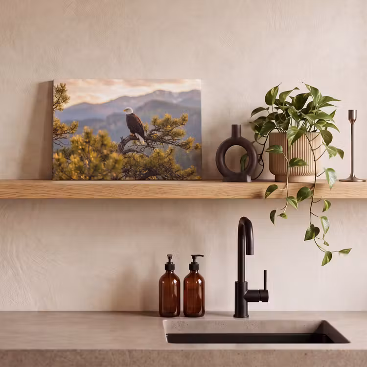 Zeearend - Boom - Bergen - Groen canvas 2cm klein -sfeer3