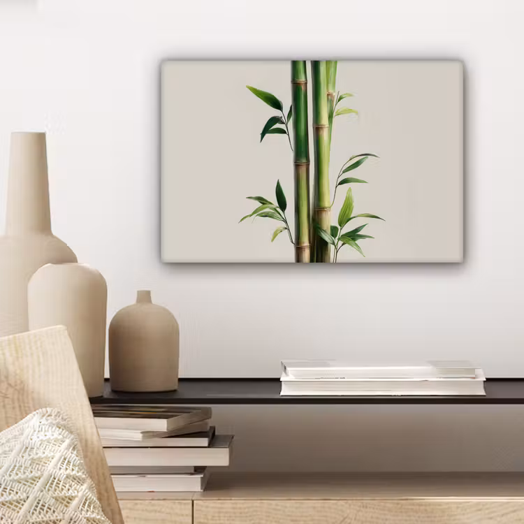 Bamboestengels - Sierlijk - Groen canvas 2cm klein -sfeer6