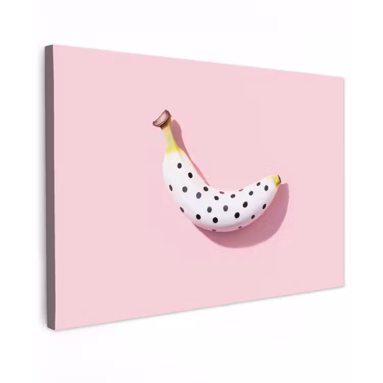 Banaan - Stippen - roze canvas 2cm klein -z3d