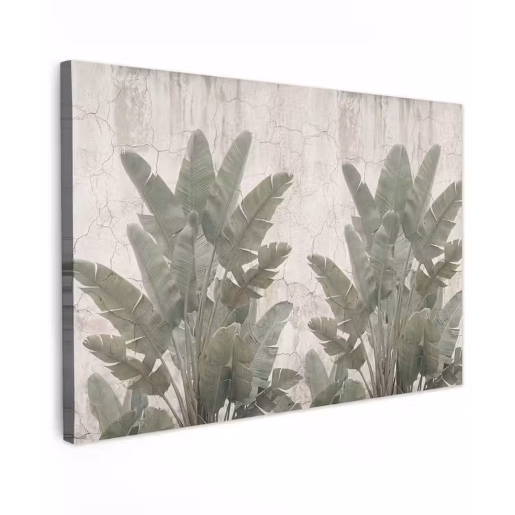 Bananenbladeren - Beton - Groen canvas 2cm klein -z3d