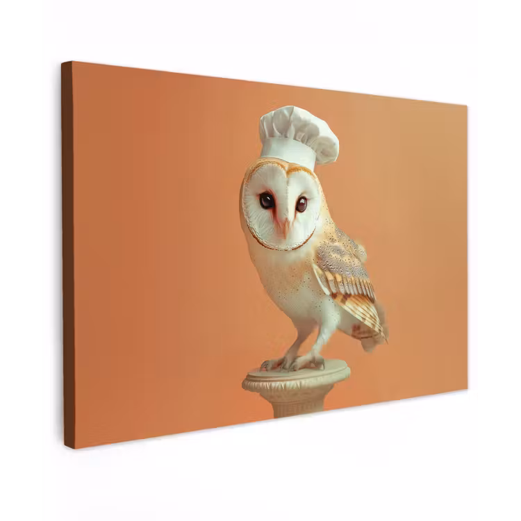 Kerkuil - Koksmuts - Oranje - Vogel canvas 2cm klein -z3d