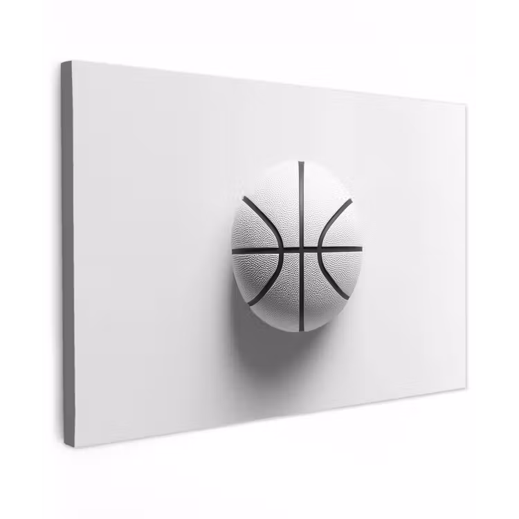 Basketbal - Wit - Schaduw - Lijnen canvas 2cm klein -z3d