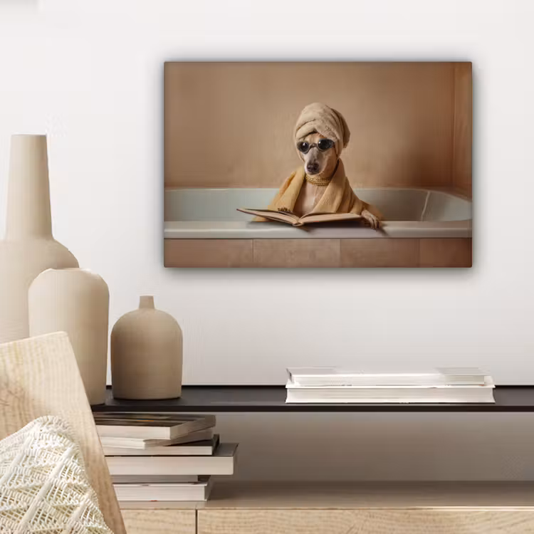 Bad - Hond - Boek - Zonnebril canvas 2cm klein -sfeer6