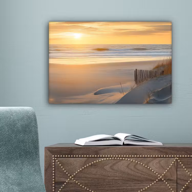 Strand - Duinen - Zonsondergang canvas 2cm klein -sfeer4
