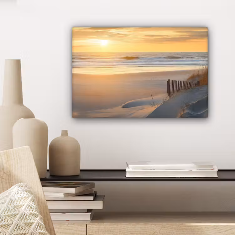 Strand - Duinen - Zonsondergang canvas 2cm klein -sfeer6