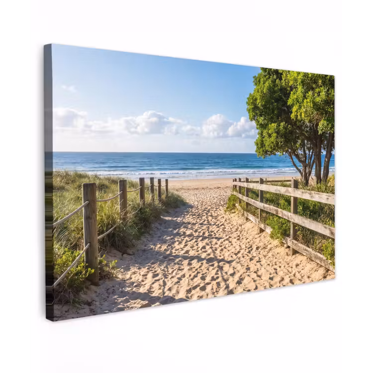 Strand - Zandpad - Oceaan - Natuur canvas 2cm klein -z3d
