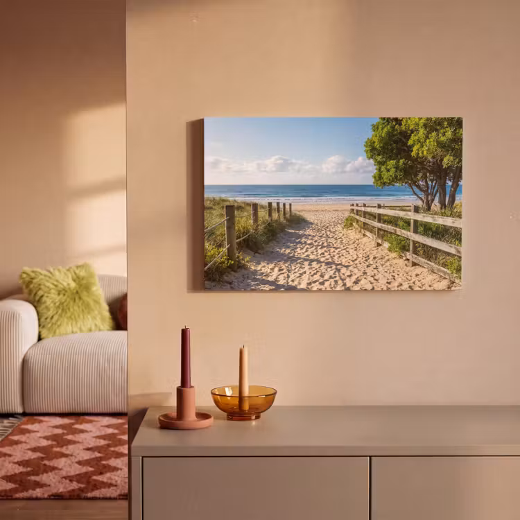 Strand - Zandpad - Oceaan - Natuur canvas 2cm klein -sfeer1