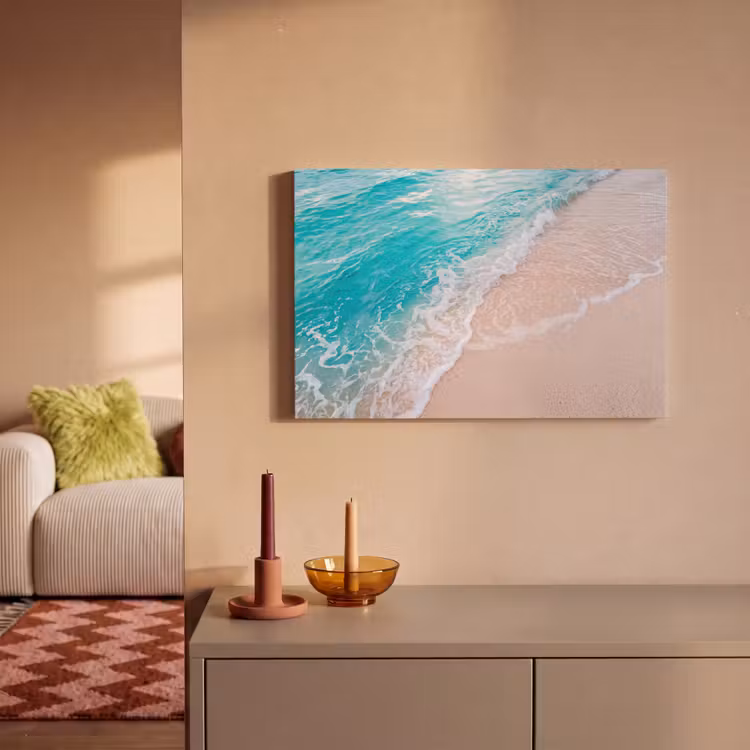 Strand - Zee - Golf - Natuur - Blauw canvas 2cm klein -sfeer1