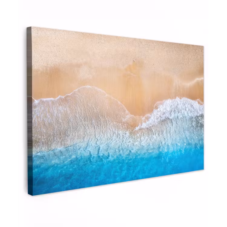 Strand - Zee - Zand - Zomer - Blauw - Golven canvas 2cm klein -z3d