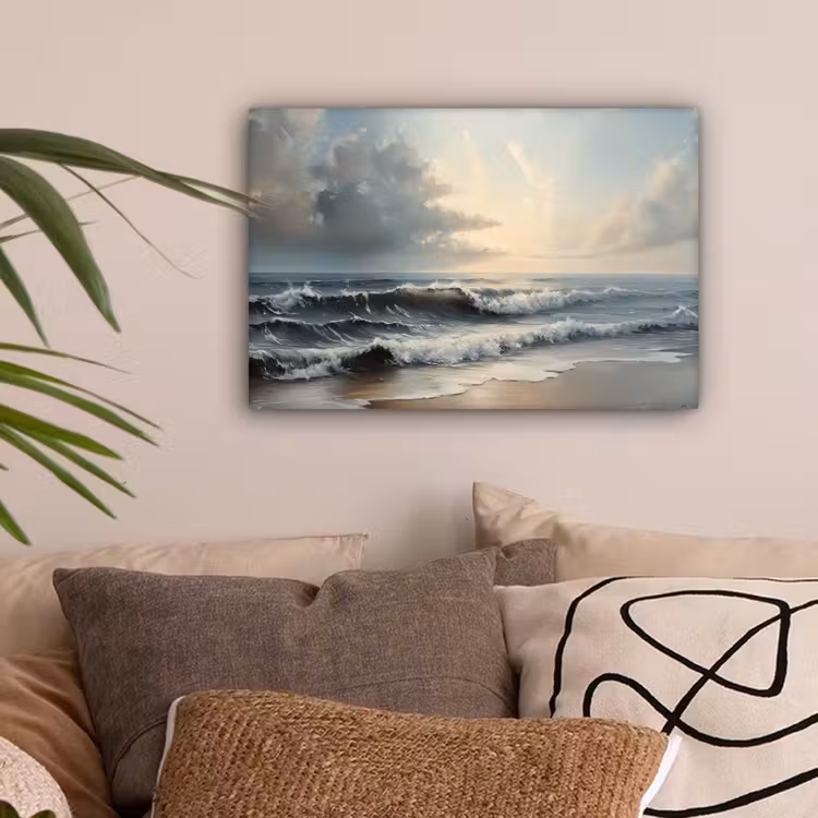 Strand - Zee - Zonsondergang canvas 2cm klein -sfeer1