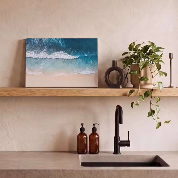 Strand - Zee - Golven - Natuur - Blauw canvas 2cm klein -sfeer3