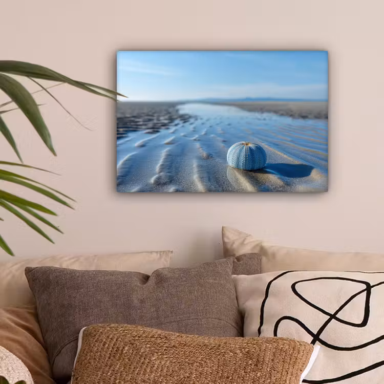 Strand - Schild - Water - Blauw canvas 2cm klein -sfeer1