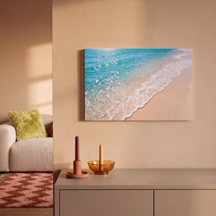 Strand - Water - Natuur - Blauw - Beige canvas 2cm klein -sfeer1