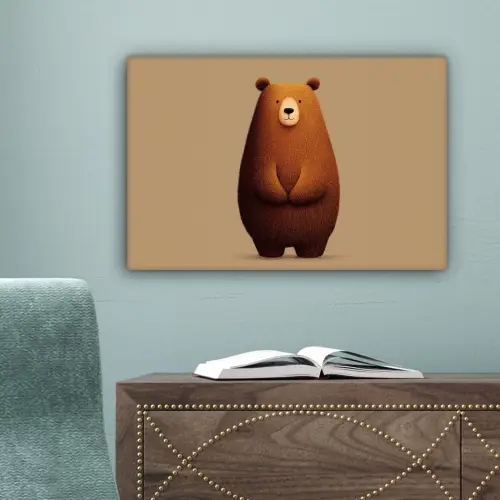 Beer - Minimalistisch - Bruin canvas 2cm klein -sfeer4