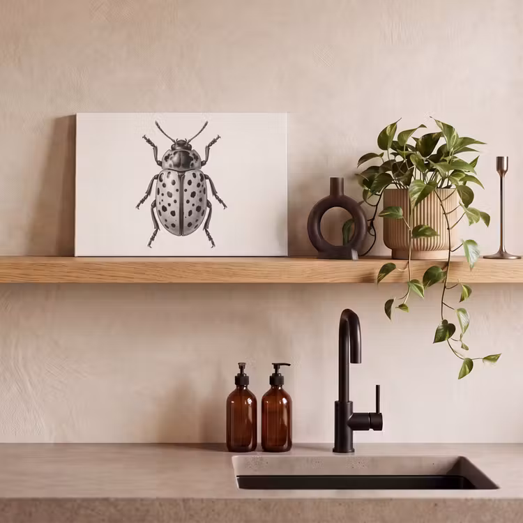 Kever - Insect - Vintage canvas 2cm klein -sfeer3