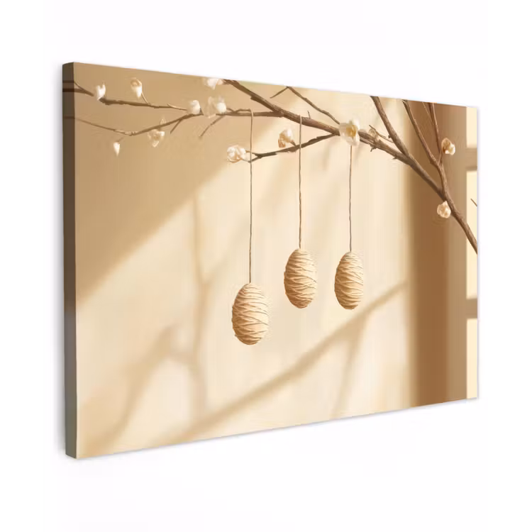 Beige - Paastak - Eieren canvas 2cm klein -z3d