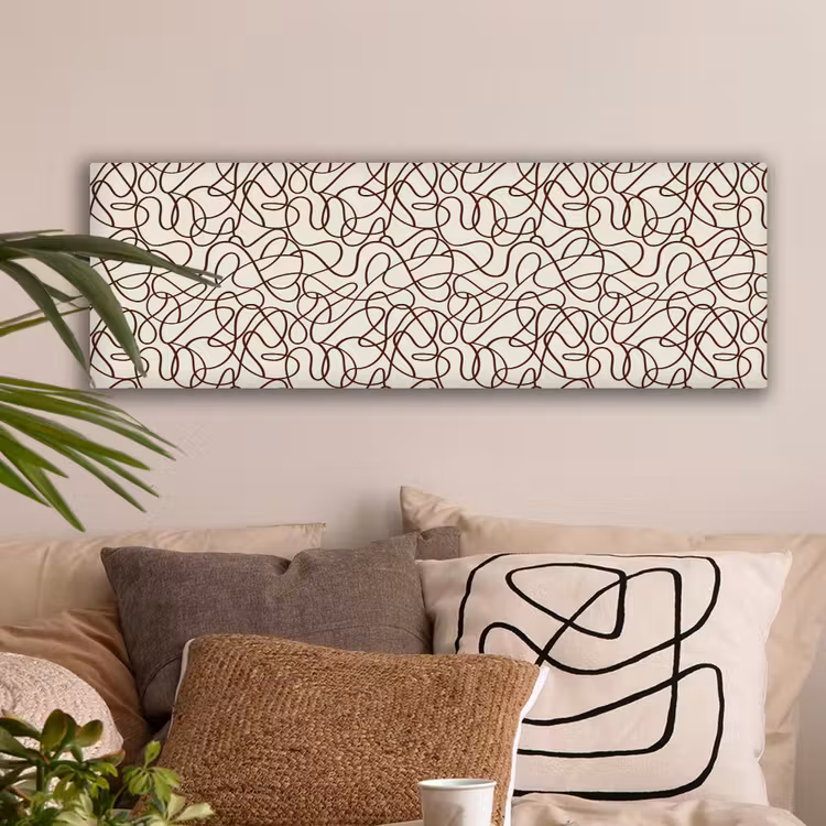Beige - Lijnen - Donkerbruin canvas 2cm klein 828 -sfeer1